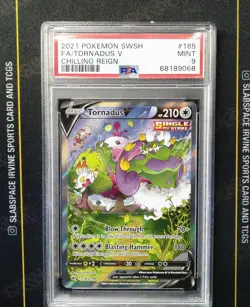 2021 POKEMON SWORD & SHIELD CHILLING REIGN #185 FA/TORNADUS V PSA 9 (068 - Image 1