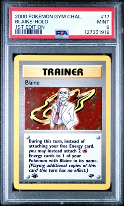 BLAINE 2000 Pokemon Gym Challenge 1st Edition Holo #17 - PSA 9 - Image 1