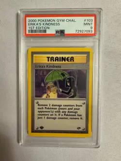 2000 Pokemon - 1st Edition Erika’s Kindness Rare - Gym Challenge 103/132 - PSA 9 - Image 1