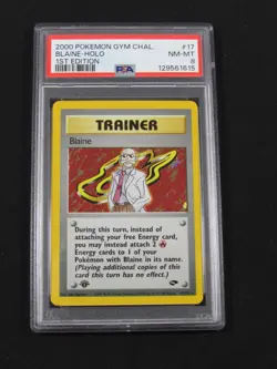 2000 Pokemon Gym Challenge BLAINE HOLO 1st Edition 17/132 PSA 8 NM-MT - Image 1