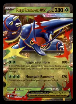 Mega Heracross ex 004/094 Double Rare Phantasmal Flames Pokemon Near Mint - Image 1