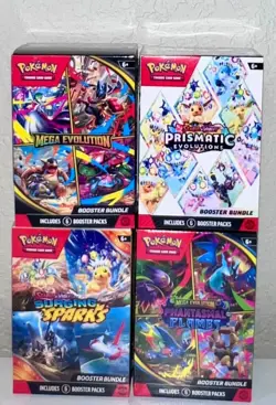 Pokemon Booster Bundle Lot Prismatic Evolutions, Surging, Phantasmal, Mega New - Image 1