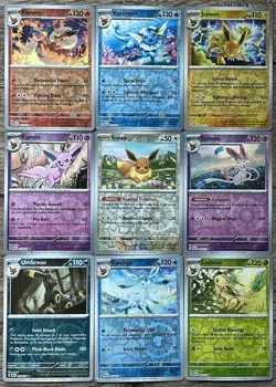 Pokemon Prismatic Evolutions 🔥Eeveelutions Reverse Holo🔥 COMPLETE SET OF 9 - Image 1