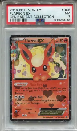 Pokemon X & Y Generations Radiant Collection RC6 Flareon Ex PSA 7 - Image 1