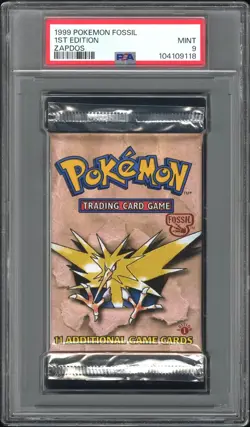 1999 Pokemon 1st Edition Zapdos Art Fossil Pack PSA 9 - Image 1