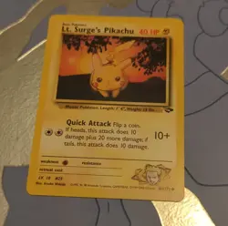 Pokemon TCG Lt. Surge's Pikachu 84/132 Gym Challenge 40HP Common Unlimited Engl. - Image 1