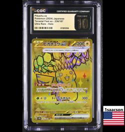 PRISTINE CGC 10 Pikachu ex UR 236 Terastal Festival GOLD Japanese Pokemon Ultra - Image 1