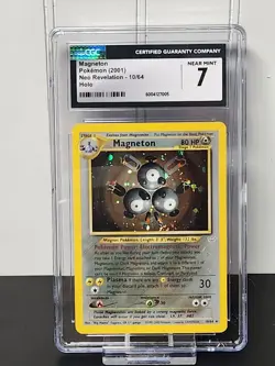 Pokemon TCG Magneton Neo Revelation Unlimited 10/64 Holo Rare EX - CGC 7 - Image 1