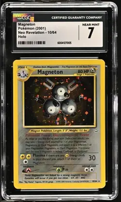 Pokemon TCG Magneton Neo Revelation Unlimited 10/64 Holo Rare EX - CGC 7 - Image 3