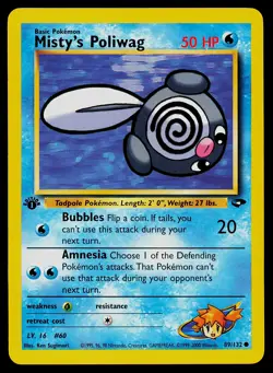 Pokemon Card Misty's Poliwag 89/132 1st Edition Gym Challenge - Image 1