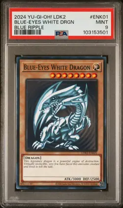 YUGIOH BLUE EYES WHITE DRAGON Blue Ripple LDK2-ENK01 PSA 9 MINT - Image 1
