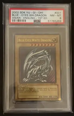 Yu-Gi-Oh! Blue Eyes White Dragon SDK-001 PSA 8 AE 1st Edition Ultra Rare - Image 1