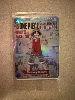 One Piece Monkey D. Luffy US Voyage College Basketball Promo Card Gonzaga SEALED - Image 1