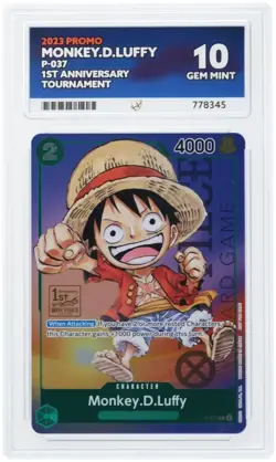 One Piece - P-037 - 1ST Anniversary Tournament Monkey D Luffy - English - Ace 10 - Image 1
