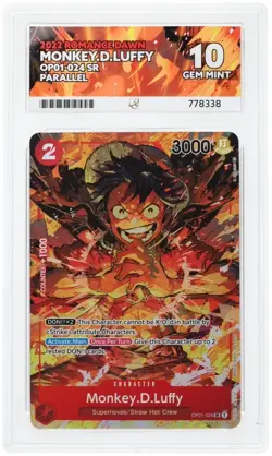 One Piece TCG - MONKEY.D.LUFFY - OP01-024 - ENGLISH - Ace 10 Perfect Sub Grade A - Image 1