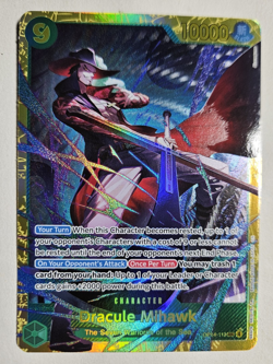One Piece OP14 Azure Sea's Seven Dracule Mihawk 119 Gold SEC Secret Rare Alt Art - Image 1
