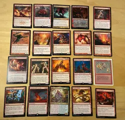 Magic The Gathering Lot Of 20 Red Cards Including Rares and Mythics NM - Image 1