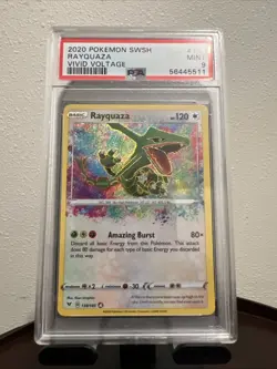 2020 Pokemon SWSH Rayquaza Vivid Voltage PSA 9 Mint Card - Image 2
