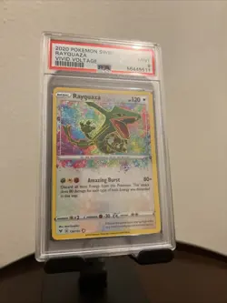 2020 Pokemon SWSH Rayquaza Vivid Voltage PSA 9 Mint Card - Image 4