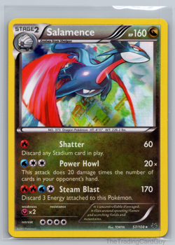 SALAMENCE - 57/108 - ROARING SKIES - HOLO RARE POKEMON CARD - NM - Image 1