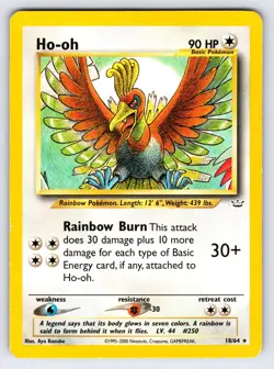 Ho-oh 18/64 Neo Revelation Pokemon Card Nintendo Vintage WOTC Non Holo Rare - Mp - Image 1