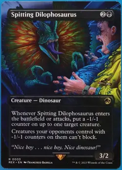 Spitting Dilophosaurus Jurassic World NM Black Rare CARD (510241) ABUGames - Image 1