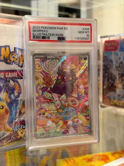 Morpeko 206/182 Paradox Rift Illustration Rare Pokemon TCG Card PSA 10 Gem Mint - Image 1