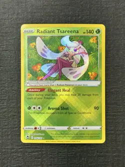 Radiant Tsareena 016/195 Pokemon Silver Tempest SWSH Radiant Rare Holo Card NM - Image 1