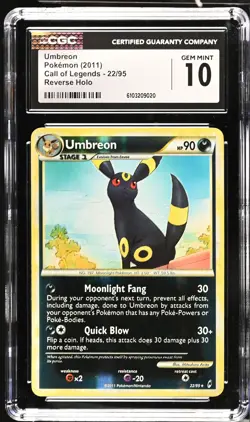 CGC 10 Umbreon 22/95 Reverse Holo Call of Legends Pokemon Card - Image 1