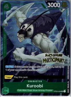 Kuroobi Offline Regional 2023 Participant OP03-026 English - One Piece Card - NM - Image 1