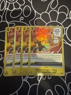 One Piece TCG Flame Dragon King Common Foil Card ST13-017 x4 Playset - Image 1