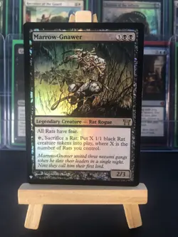 FOIL Marrow-Gnawer - Rare- Legendary Rat - MB1- Near Mint + Magic MTG Card - Image 1