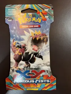 2014 Pokemon XY FURIOUS FISTS (TYRANTRUM) Blister Pack (10 Cards) Factory Sealed - Image 1