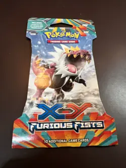2014 Pokemon XY FURIOUS FISTS (TYRANTRUM) Blister Pack (10 Cards) Factory Sealed - Image 2