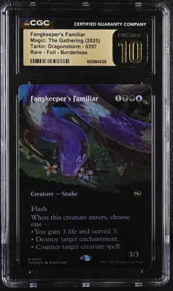 FANGKEEPER'S FAMILIAR Tarkir: Dragonstorm Borderless Foil CGC Pristine 10 MTG - Image 1