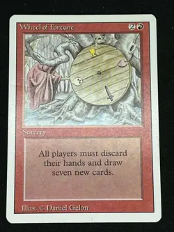 Magic the Gathering MTG Wheel of Fortune Red Revised Edition Rare - Image 1