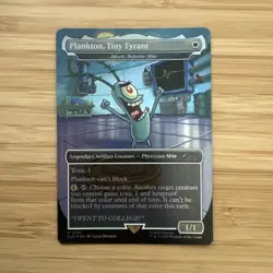 MTG Plankton, Tiny Tyrant Skrelv, Defector Mite FOIL Secret Lair SpongeBob 1926 - Image 1