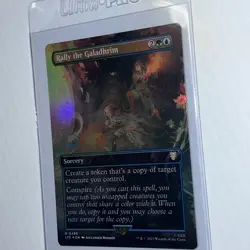 Rally the Galadhrim 0499 Borderless Foil Rare Lord of the Rings MTG Near Mint - Image 1