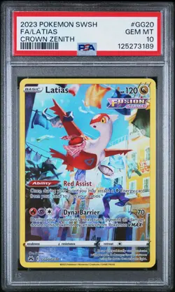 Latias #GG20 2023 Pokemon Sword and Shield Crown Zenith PSA 10 - Image 1