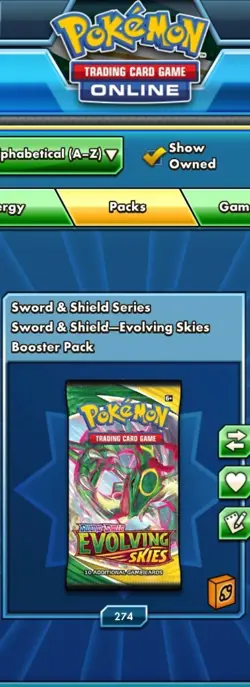 Pokemon TCG Evolving Skies Online Booster Pack codes X50 in game. - Image 1