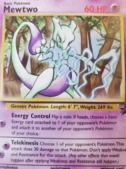 Mewtwo Promo 12 Vintage Pokemon WoTC (12/53) LP - Image 4