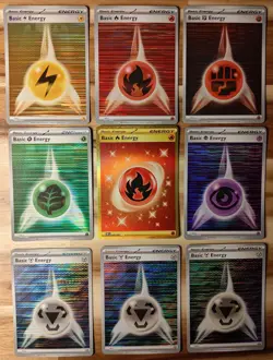 Pokemon Holo Energy Lot of 9 - Fire Energy Hyper Rare 230/197 and More - Image 1