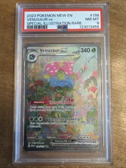 2023 POKEMON MEW EN-151 SPECIAL ILLUSTRATION RARE #198 VENUSAUR EX PSA 8 - Image 1