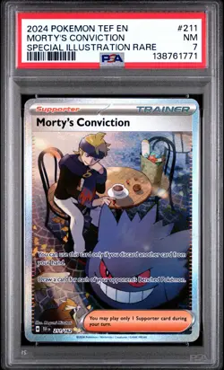 Morty's Conviction 211/162 Special Illustration Rare Pokemon PSA 7 *771 - Image 1