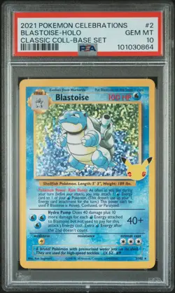Blastoise Holo 2 Celebrations Classic Collection Pokemon PSA 10 *864 - Image 1