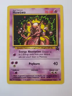 Pokemon Mewtwo Black Star Promo #14 Vintage LP Condition - Image 1