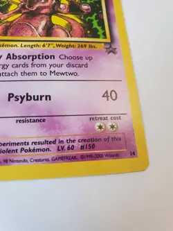 Pokemon Mewtwo Black Star Promo #14 Vintage LP Condition - Image 3