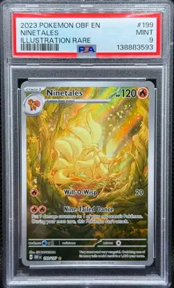 2023 Pokemon EN OBSIDIAN FLAMES ILLUSTRATION RARE #199 Ninetales PSA 9 - Image 1