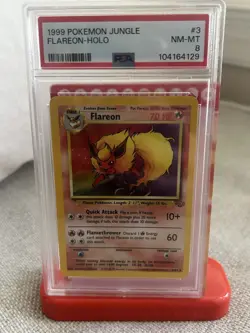 1999 Pokemon Jungle Flareon Holo Rare 3/64 PSA 8 NM-MT - Image 1