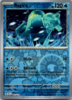 ✨Pokemon - Regice - Reverse Holo - Uncommon - 042/159 - Journey Together (NM)✨ - Image 1